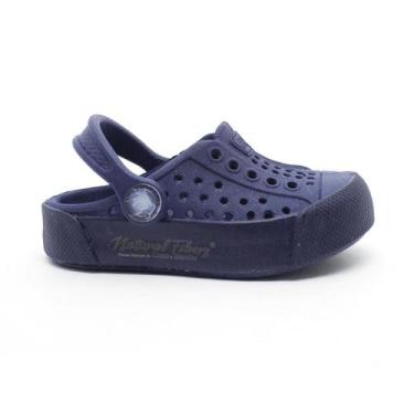 Imagem de Sandália Babuche Infantil Plugt Menino Fibra Natural Marinho, 21/22