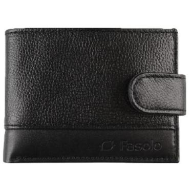Imagem de Carteira Fasolo Couro Masculina K868 - Preto