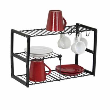 Imagem de Rack Organizador para Pratos e Xicaras - Metaltru, Preto