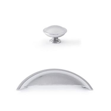 Imagem de Kit 16 Puxador Concha E Botão Colonial Para Moveis - Telis Ferragens, 