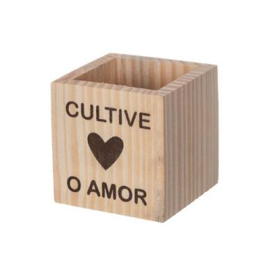 Imagem de Cachepot Madeira Pinus Frase Organização Decoração - Maryland Decor, C