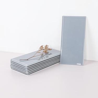 Imagem de CASAPALACE Retire e cole a telha de metrô de vidro Backsplash, azulejos de parede de mosaico Backsplash de 7,6 cm x 15,2 cm para cozinha e banheiro (40 peças, cinza)