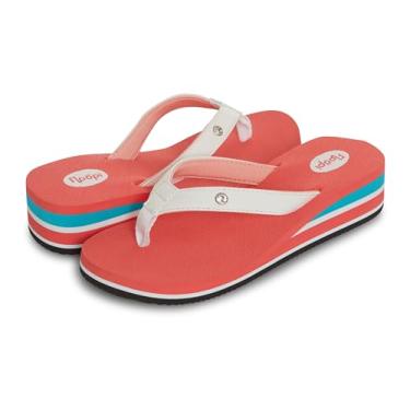 Imagem de Floopi Sandálias de salto alto para mulheres, tapete de ioga confortável para suporte, plataformas de dedo para o verão, Vermelho B, 35