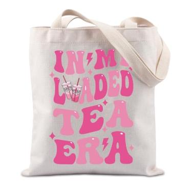 Imagem de In My Loaded Tea Era Presente Loaded Tea Lover Gift Junkie Loaded Tea Gift Loaded Tea Addicted Gift Tote Bag, Chá carregado, big