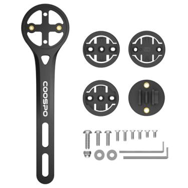 Imagem de CooSpo Suporte de computador de bicicleta, suporte de liberação rápida para Garmin, Wahoo, Bryton, computador de bicicleta, compatível com, suporte estendido para computador de ciclismo frontal