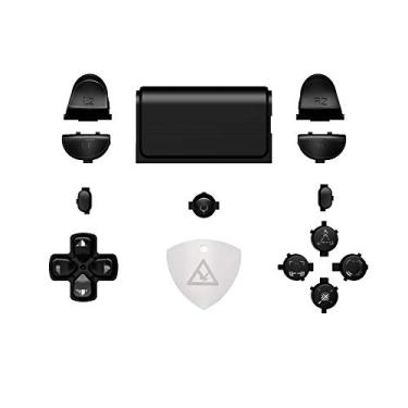 Imagem de eXtremeRate Conjunto completo de botões de substituição com símbolos clássicos pretos para controle Playstation 4 PS4 Slim PS4 Pro CUH-ZCT2 - Compatível com kit de LED PS4 DTFS - Controle não incluído