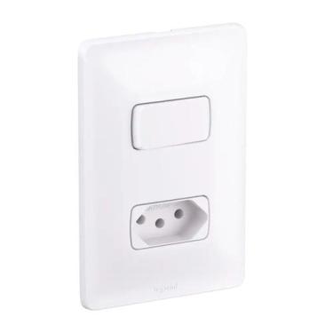 Imagem de Conjunto 4x2 1 Interrup Simples e Tomada 2P+T 10A Branco ZEFFIA - Pial