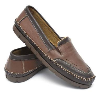 Imagem de Sapatilha Mocassim Masculina Couro Conforto Total 270 - ABC, Café, Car