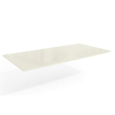 Imagem de Tampo Mesa Sala de Jantar Madeirado c/ Vidro TA45 Retangular 90x180cm Off White/Off White - Kappesberg