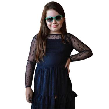 Imagem de Vestido Juvenil Moda Evangélica Midi Tule Star - Kakalu Giovanile, 14,