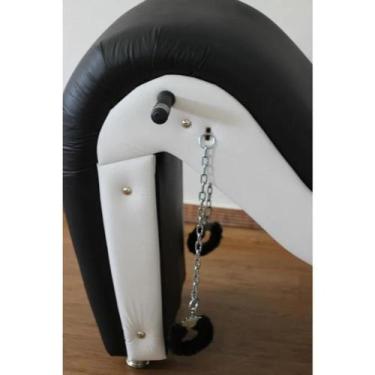 Imagem de Poltrona Cavalinho Tapeçaria Parrilha PRETO E BRANCO- ALGEMAS & PEGADO