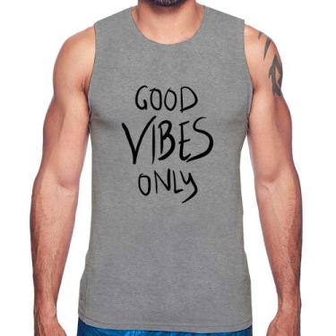 Imagem de Regata Good Vibes Only - Foca na Moda, Cinza, G