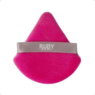 Imagem de Esponja Puff Para Pó Ruby Kisses Triangular Rosa e Cinza - KISS NEW YO