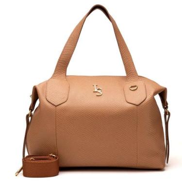 Imagem de Bolsa Feminina Grande em Couro Caramelo Marrom Ombro Tiracolo ou Trans