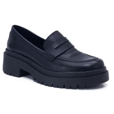 Imagem de Mocassim Feminino Oxford Classíco em couro tratorada estilo blogueira 