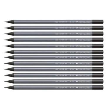 Imagem de Kit 12 Lápis Preto Grafite SuperSoft Black - Faber-Castell