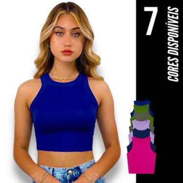 Imagem de CROPPED CANELADO Feminino Regata Blusinha Fitness Camiseta Academia Co