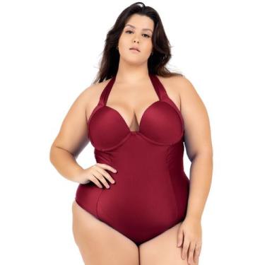 Imagem de Maiô Plus Size liso Chapa barriga Com Bojo Cortinão - HYPE MODAS, Body