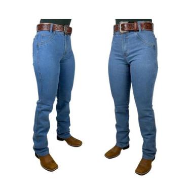 Imagem de Calça Feminina Rodeio Country Tradicional Azul e Delavê, Azul, Claro, 