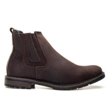Imagem de Bota Masculina Chelsea Couro Legitimo Macio Casual Sola de Borracha 5010 Brwon-Masculino