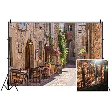 Imagem de Leyiyi Fundo para fotografia de 1,5 x 0,9 m, cenário de casamento italiano, viagem europeia, centro da rua, cafés, prédios, sol, lua de mel, verão, formatura, férias, retrato, vinil, estúdio