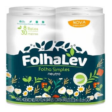 Imagem de Papel higienico Folhalev f.simples 8un
