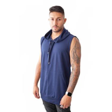 Imagem de Blusa Regata Masculina C/ capuz Bolso Canguru Estilosa Old School (M30