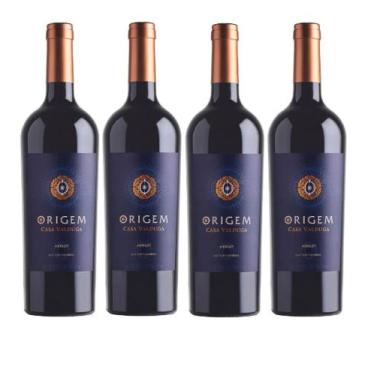 Imagem de Kit 4 Un Vinho Casa Valduga Origem Merlot 750 ml