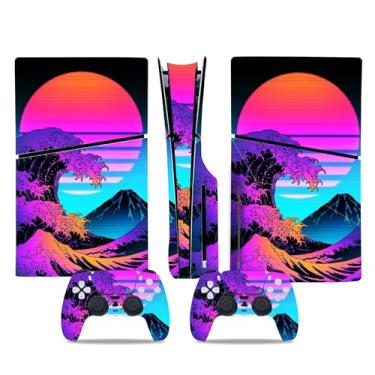 Imagem de Skin Sticker for PS5 Slim Disc, Protective Skin Wrap Vinyl Decal Cover for PS5 Slim Console and Controller (Rose Red)