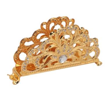 Imagem de Organizador de Guardanapo de Mesa Fácil Limpeza Leve Luxo Estilo Europeu Brilhante Ouro Metal Guardanapo Titular para Festa Cozinha (Estilo 1)