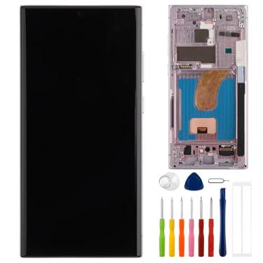 Imagem de E-yiiviil Tela digital TFT compatível com Samsung Galaxy S23 Ultra SM-S918B SM-S918U 6,8 polegadas, tela sensível ao toque, montagem com ferramentas, impressão digital não suportada (com moldura)