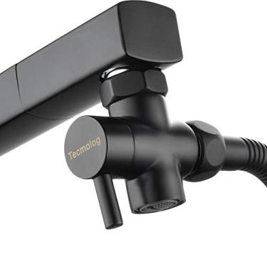 Imagem de Tecmolog Adaptador de mangueira de pia M22 x M24 Válvula de desvio de latão divisor de torneira de 3 vias preto, SBA021EB