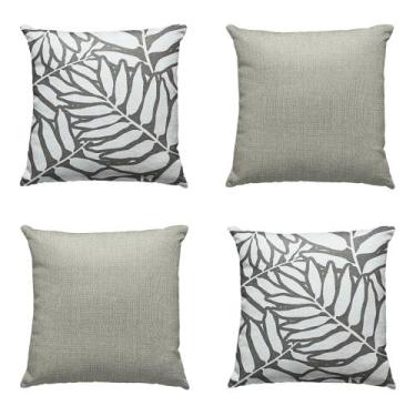 Imagem de Kit 4 Capas de Almofadas Decorativas Grandes para Encosto de Sofá Sala