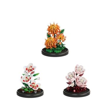 Imagem de Kadablk Botanical Flower Micro Blocks Set for Adults and Teens,550 PCS Mini Bricks Artificial Flowers for Birthday and Gift Idea for Significant Other, Chrysanthemum,Peony and Hibiscus Syriacus