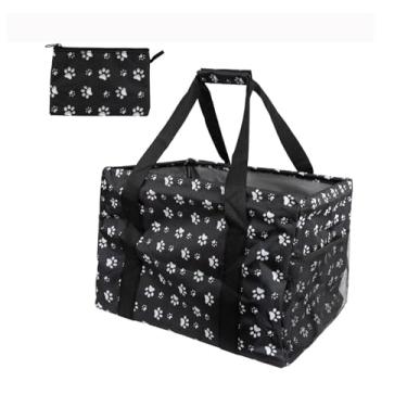 Imagem de Sacola utilitária extragrande – Bolsa dobrável grande com moldura de arame, durável e reutilizável para praia, mantimentos, lavanderia, porta-malas, armazenamento e viagem – Inclui bolsa de 12 x 17 cm