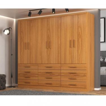 Imagem de Guarda Roupa Casal 6 Portas 12 Gavetas New MÃ´naco Evidencia