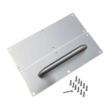 Imagem de Kuntesetty Puxe e empurre a maçaneta da porta da placa, maçanetas de aço inoxidável, puxadores de porta de celeiro, para galpão