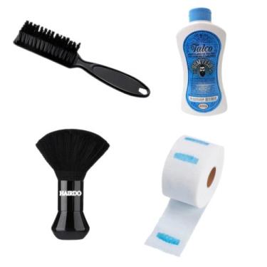 Imagem de Kit Espanador Bolinha + Escovinha Disfarce + Gola Higienica + Talco 20
