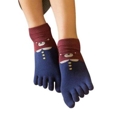 Imagem de Par de Meias de Gatinho com Dedinhos  Azul - OUO