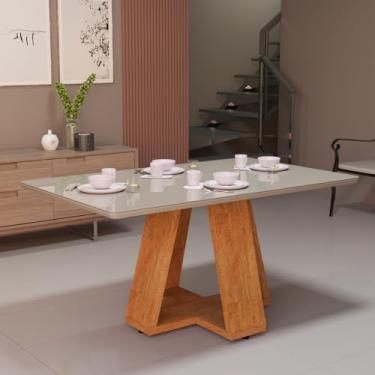 Imagem de Mesa de Jantar Retangular Sala e Cozinha 120cm 4 Lugares Tampo Off