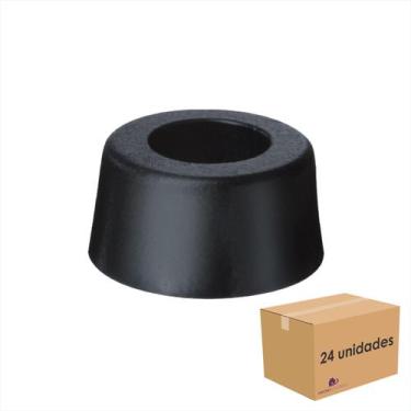 Imagem de Kit 24 Batente 3/8'' 10mm Pvc Preto Pé Sofá Batedor Porta - EMPÓRIO AC