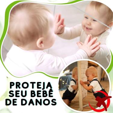 Imagem de Kit 4 espelhos adesivo decorativo de parede retangular 20x30 plastico espelhado flexive...