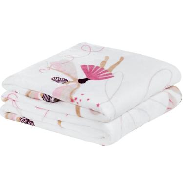 Imagem de Manta Solteiro Infantil Bouti Kids Flannel Microfibra 1 Peça Bailarina