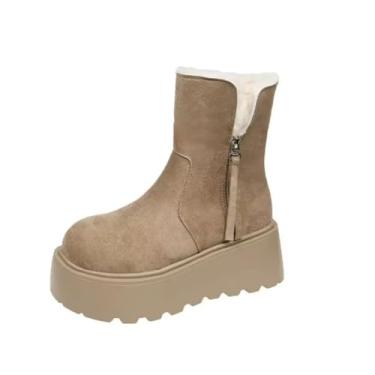 Imagem de Pantufa Bota Feminina Adulto Polar Super Quentinha com Pom Pom Toda forrada Solado Antiderrapante Cor, Caqui - Caramelo - PRETO ( DEPOIS QUE REALIZAR O PEDIDO, NÒS MANDE UMA. MENSAGEM COM O TAM DESEJADO)