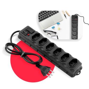 Imagem de Filtro De Linha Extensão Régua Elétrica 6 Tomadas Bivolt - Montones