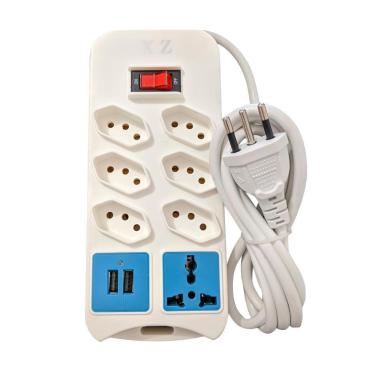 Imagem de Extensao Regua Filtro De Linha 7 Tomadas 2 Usb 10A Bivolt