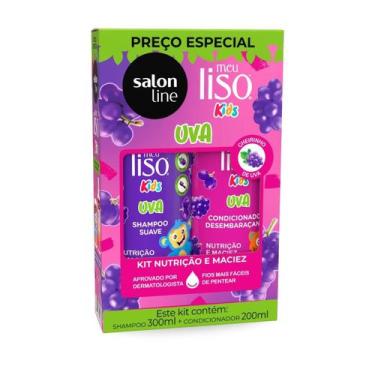 Imagem de Kit Shampoo 300Ml + Condicionador 200Ml Kids Uva Salon Line