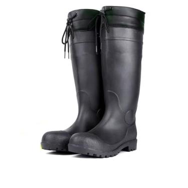 Imagem de E KAINI Botas De Chuva Masculinas, Cano Alto, À Prova D'Água, Com Borracha De Pvc, Botas Para Lama, Calçados Leves E Confortáveis Para Jardinagem, Pesca, Quintal, Fazenda, Trabalho Ao Ar Livre
