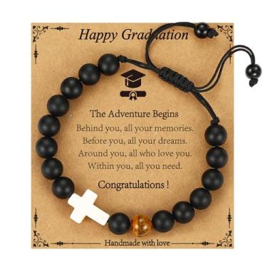 Imagem de VULETO Cesto de Páscoa para meninas e meninos, pulseira de contas de cruz católica cristã cesta de Páscoa presentes para adolescentes e crianças, one size, Sem Pedra Preciosa