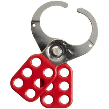 Imagem de Brady Ferrolho de bloqueio de aço com cabo revestido de vinil, diâmetro da mandíbula interna de 3,8 cm - 65376, pacote com 12